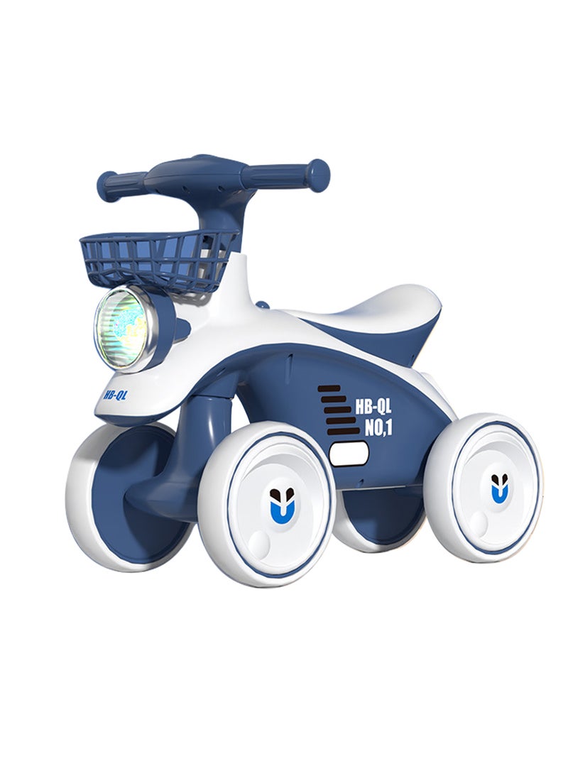MaBaby Kids Balance Bike with Music and Light, 4-Wheel Twisting Bike with Basket Balance Bike, for 1-3 Years old Boys Girls Baby and Toddler  - Image 1