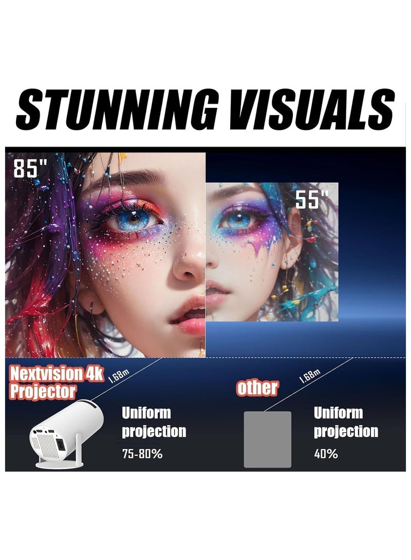 بلو فاير بروجكتور الألعاب M300 Max بدقة HD مع وحدتي تحكم لاسلكية – جهاز ألعاب ريترو محمول بتقنية Plug-and-Play مع ألعاب مدمجة وتشغيل الوسائط المتعددة ودعم HDMI وUSB | جهاز عرض منزلي للأفلام والألعاب العائلية والسفر - Image 3