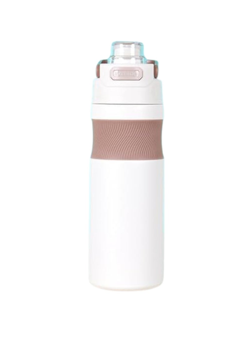 Vacuum Insulated Stainless Steel Sports Aqua Bottle – 580ml (Beige) | Leakproof Thermal Water Bottle for Travel, Gym & Office