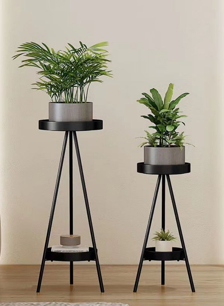 والالا مجموعة من قطعتين من حاملات النباتات للنباتات المتعددة، حامل معدني طويل لأصيص الزهور للاستخدام الداخلي والخارجي، رف نباتات متين لزاوية الحديقة والشرفة - Image 1