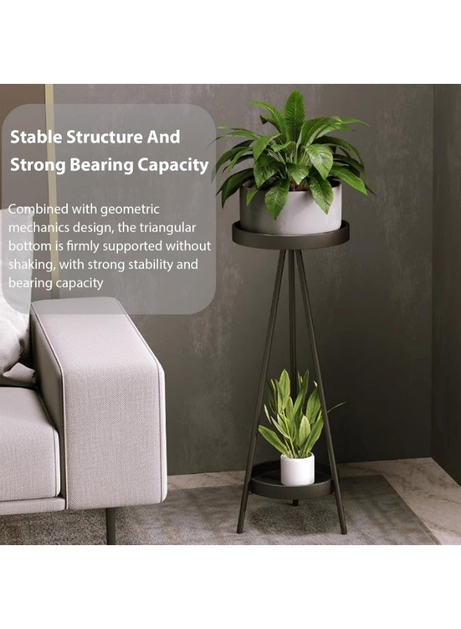 والالا مجموعة من قطعتين من حاملات النباتات للنباتات المتعددة، حامل معدني طويل لأصيص الزهور للاستخدام الداخلي والخارجي، رف نباتات متين لزاوية الحديقة والشرفة - Image 3