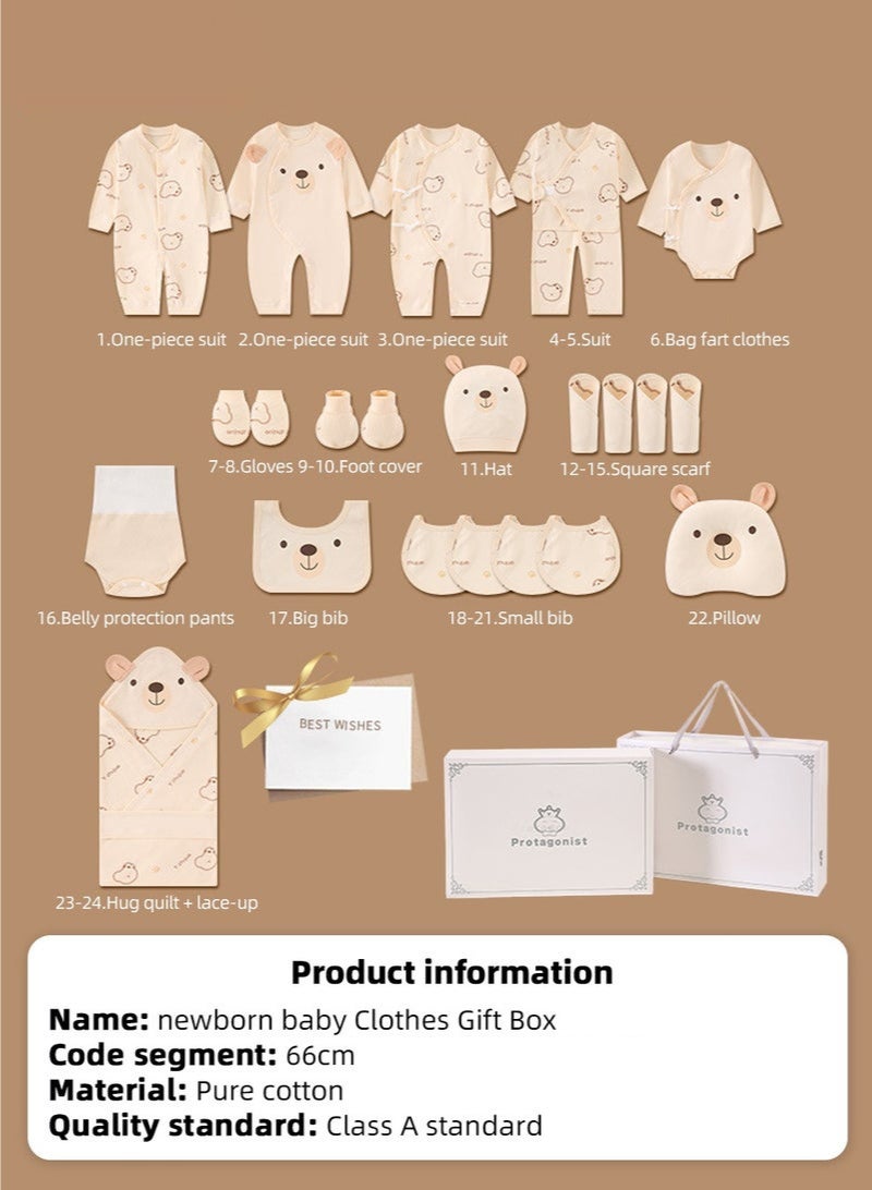 والالا مجموعة هدايا للأطفال حديثي الولادة مكونة من 24 قطعة، مجموعة هدايا ملابس حديثي الولادة للأولاد والبنات، إكسسوارات ملابس أساسية للأطفال مع بطانية للأطفال، قطن فاخر 100%، لفصل الربيع والصيف والخريف والشتاء 66 سم - Image 3