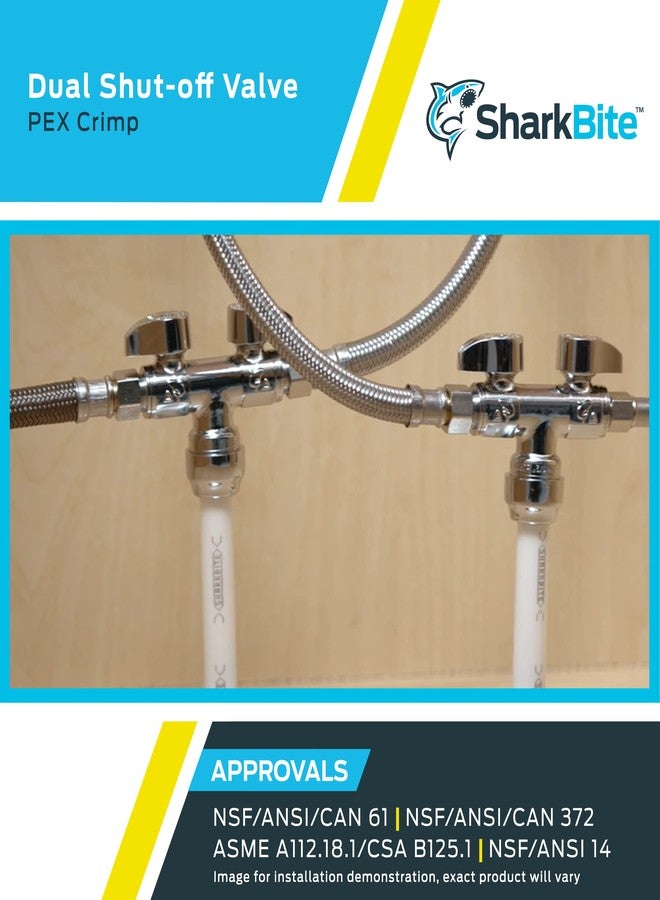 SharkBite Crimp Dual Shut Off Valve, Push to Connect Brass Plumbing Fitting, PEX, PE-RT, UCDS123838 - Image 5