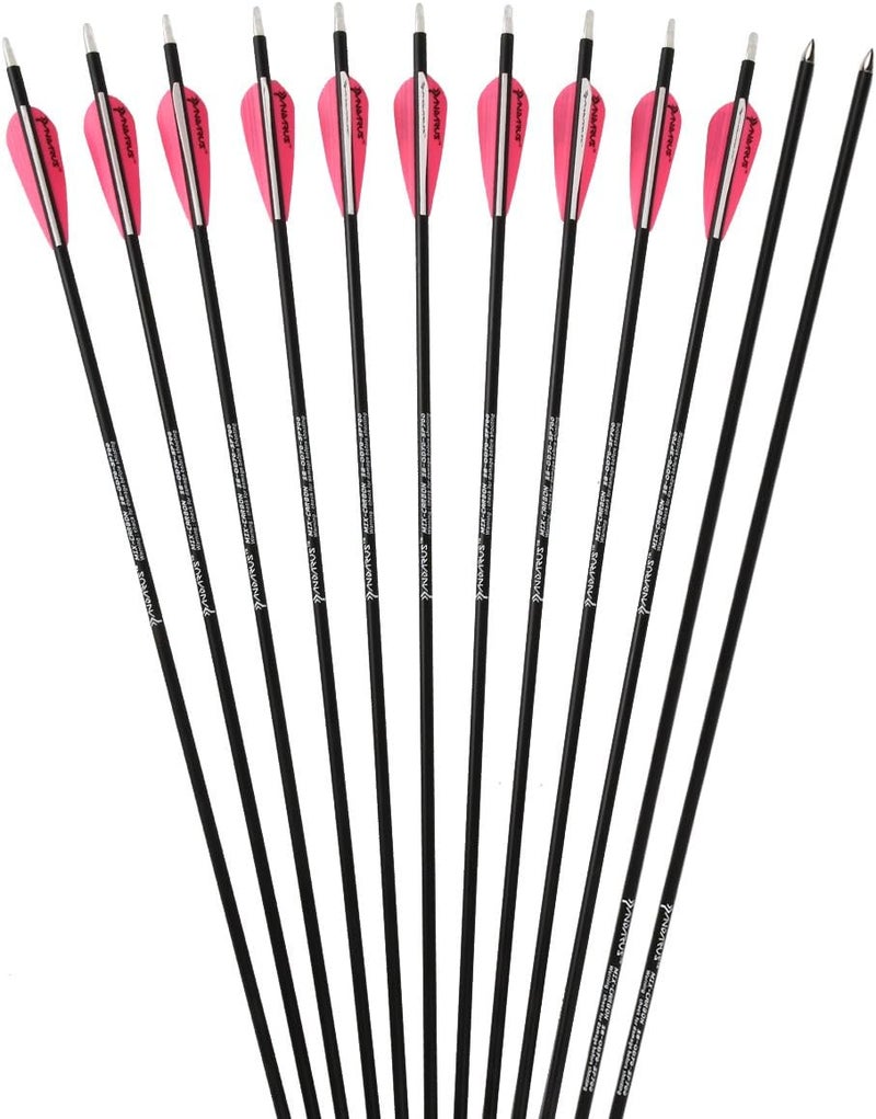 PANDARUS Archery Carbon Arrows 28-Inch Safety Beginner's Target Practice for Compound & Recuve Bow - (Pack of 12) - Image 2