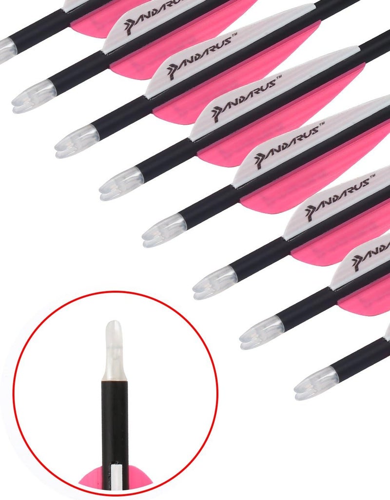 PANDARUS Archery Carbon Arrows 28-Inch Safety Beginner's Target Practice for Compound & Recuve Bow - (Pack of 12) - Image 4