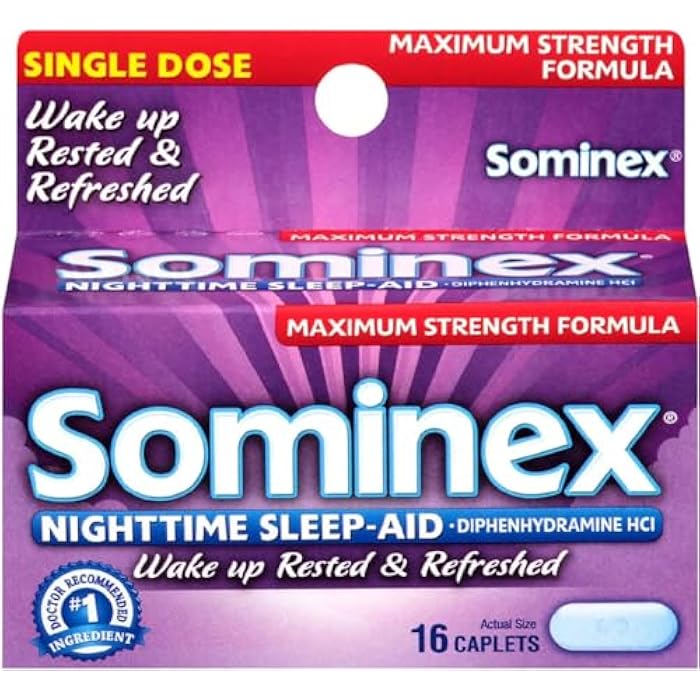 Sominex Nighttime Sleep-Aid Caplets, Maximum Strength, 16-Count Boxes (Pack of 4) - Image 2