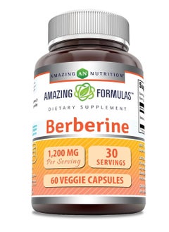 Amazing Nutrition Berberine Supplement 1200 Mg per Serving 60 Veg Capsules 