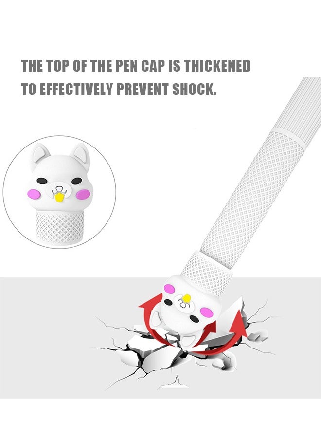 2 Pcs Cartoon Pencil Case for Apple Pencil 1nd Generation, Protective Silicone Cover and Nibs Cover, Soft Sleeve Compatible with Magnetic Charging (Yellow+White)  - Image 4