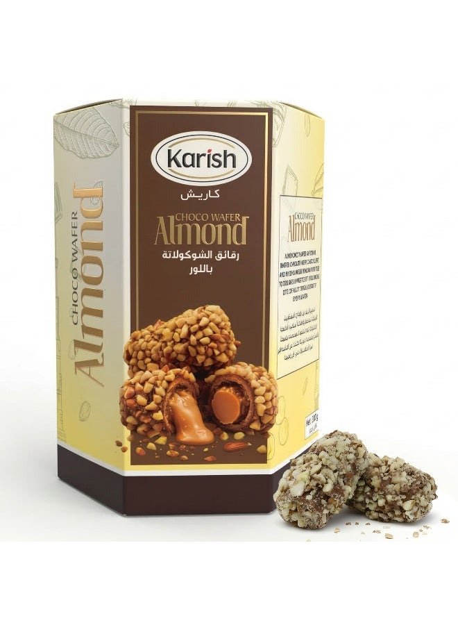 Karish Choco Almond Wafers 200g - Crispy Wafer Biscuits with Rich Chocolate and Crunchy Almond Flavor - Sweet Snack Treat