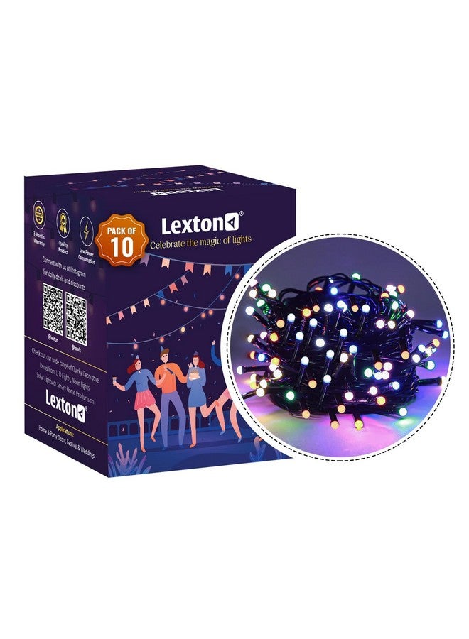 Lexton سلسلة ليد باكسل سيريل من ليكستون 40 | مصدر الطاقة من القابس | مناسبة لتزيين المنزل والخارج، ديوالي، عيد الميلاد، رمضان، الزفاف، الحفلات، المهرجانات (عبوة من 10، متعددة الألوان) - Image 2
