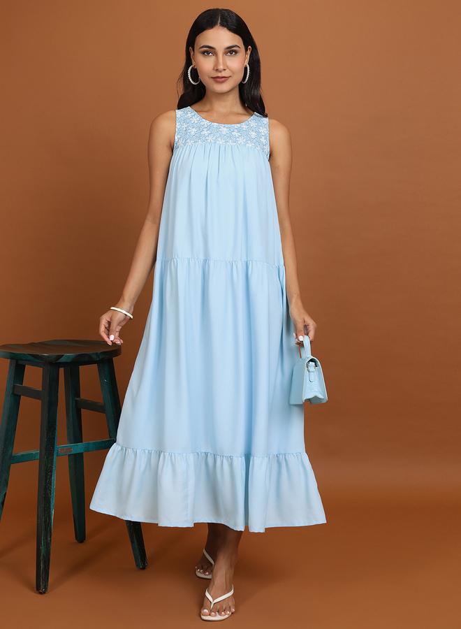 Vishudh Tiered Cotton Dress  - Image 1
