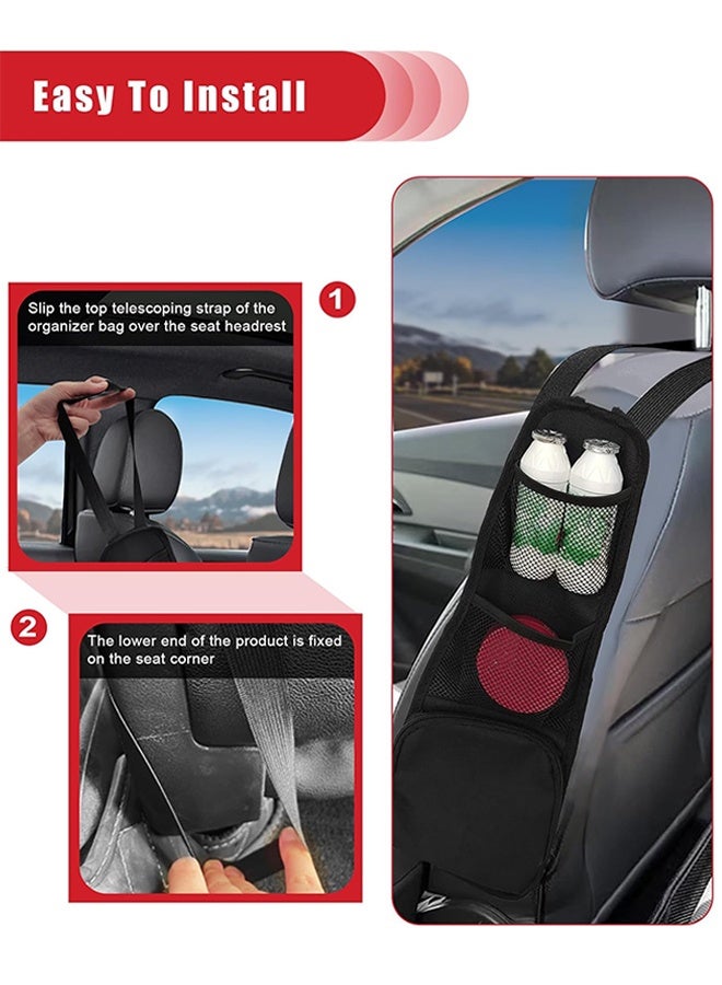 سويت لايف حقيبة تخزين معلقة لمقعد السيارة من قطعتين، منظم جانبي متعدد الجيوب للمقعد، جيب شبكي متعدد الوظائف، يمكن أن يحمل الهاتف المحمول والمحفظة والنظارات، مناسب للسيارات وسيارات الدفع الرباعي والشاحنات - Image 5