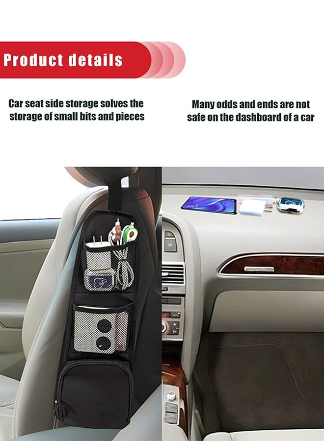 سويت لايف حقيبة تخزين معلقة لمقعد السيارة من قطعتين، منظم جانبي متعدد الجيوب للمقعد، جيب شبكي متعدد الوظائف، يمكن أن يحمل الهاتف المحمول والمحفظة والنظارات، مناسب للسيارات وسيارات الدفع الرباعي والشاحنات - Image 4