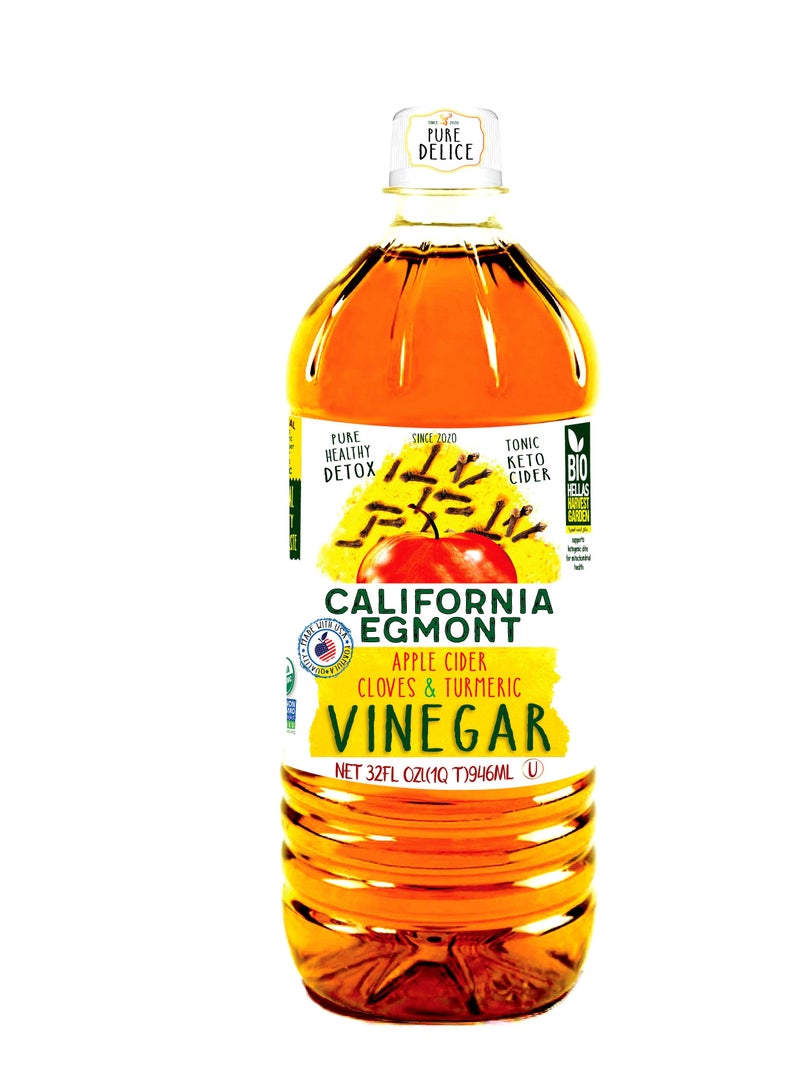 CALIFORNIA EGMONT Fermented Organic Apple Cider Vinegar with Turmeric and Cloves - 946ml - Image 1
