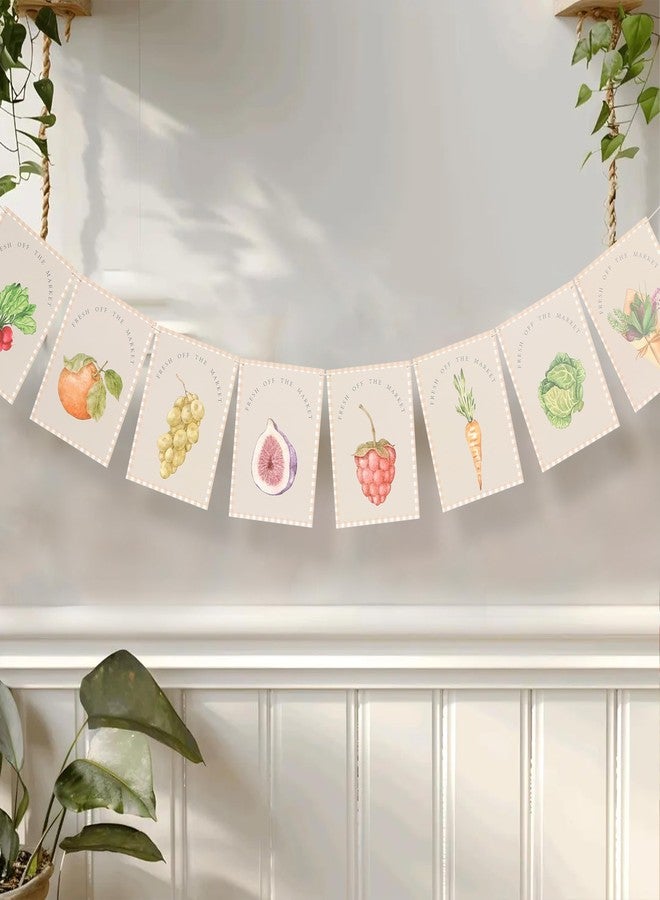 Agkvw Farmers Market Banner - Fresh off the Market Baby Shower or Bridal Shower Decor, Fruit and Vegetables Birthday Banner, Homegrown Garden Party Decor - Image 3