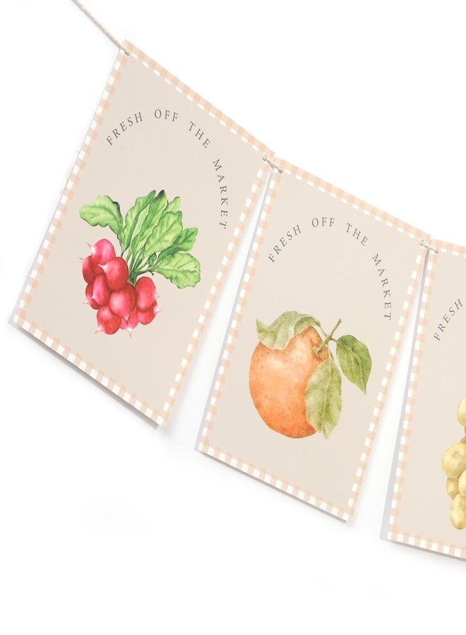 Agkvw Farmers Market Banner - Fresh off the Market Baby Shower or Bridal Shower Decor, Fruit and Vegetables Birthday Banner, Homegrown Garden Party Decor - Image 5