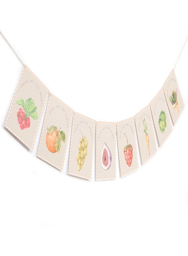 Agkvw Farmers Market Banner - Fresh off the Market Baby Shower or Bridal Shower Decor, Fruit and Vegetables Birthday Banner, Homegrown Garden Party Decor - Image 1