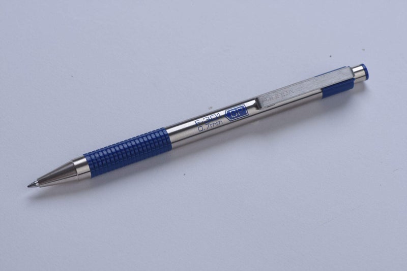 Zebra Pen F-301 Retractable Ballpoint Pen, Stainless Steel Barrel, Fine Point, 0.7mm, Blue Ink, 12-Pack - Image 5