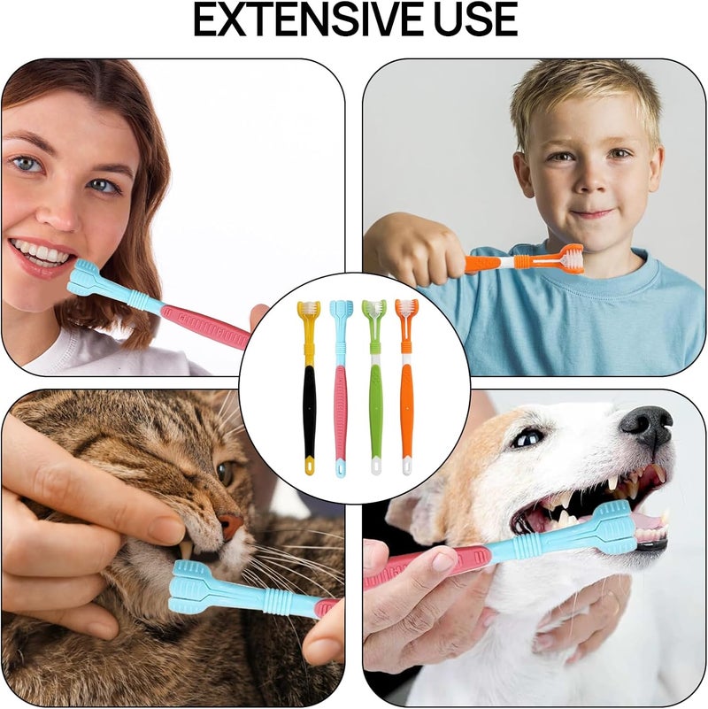 Vierone 4 Pcs 3 Sided Soft Travel Toothbrush - Autism & Kids Gentle Teeth Gum-Care Deep Cleaning - Image 5