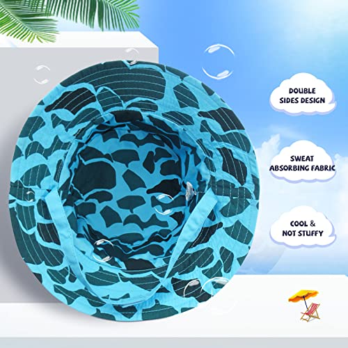 XIAOHAWANG Baby Boy Bucket Toddler Kids Sun Hat UPF 50+ Wide Brim Outdoor Beach Caps Play hat (Whale, XXS(0-3 Months)) - Image 4