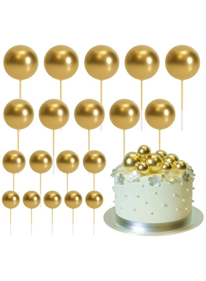 20 Pcs Ball Cake Topper Decorations Mini Balloons Cake Topper Sticks Silver Balls Cake Picks Cake Topper Balls Cake Decorations for Wedding Birthday Cake Decorations  - Image 1