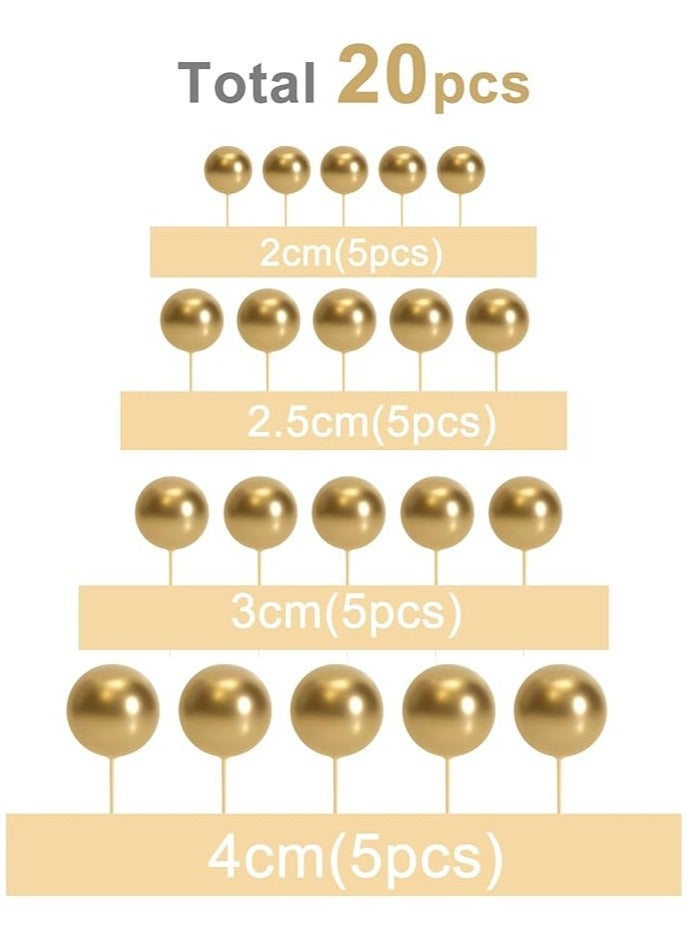 20 Pcs Ball Cake Topper Decorations Mini Balloons Cake Topper Sticks Silver Balls Cake Picks Cake Topper Balls Cake Decorations for Wedding Birthday Cake Decorations  - Image 2