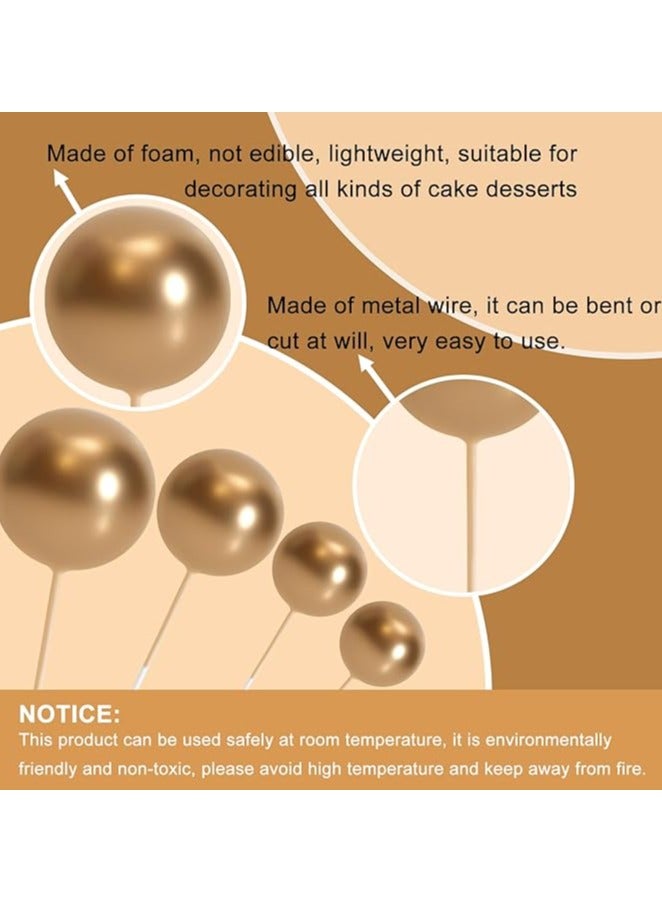 20 Pcs Ball Cake Topper Decorations Mini Balloons Cake Topper Sticks Silver Balls Cake Picks Cake Topper Balls Cake Decorations for Wedding Birthday Cake Decorations  - Image 3