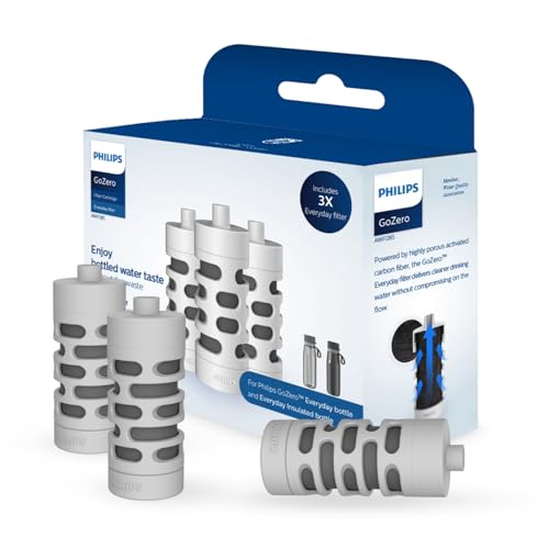 Philips Water GoZero Everyday Bottle Activated Carbon Fiber Filter to Transform Tap Water into Fresher, tastier Water Instantly, Grey, 40 gallons (AWP285/37) Grey - Image 5