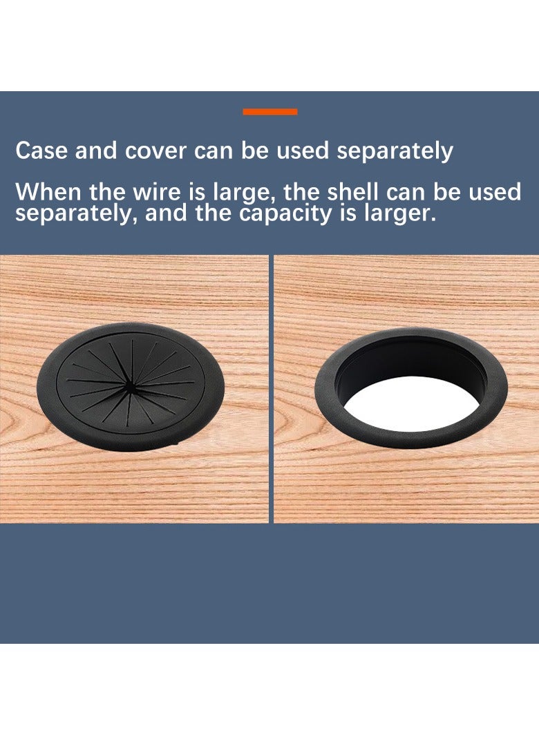 4PCS 2Inch (50mm) Flexible Desk Grommets Wire Cord Hole Cover for Office PC Desktop Wiring Management - Image 2