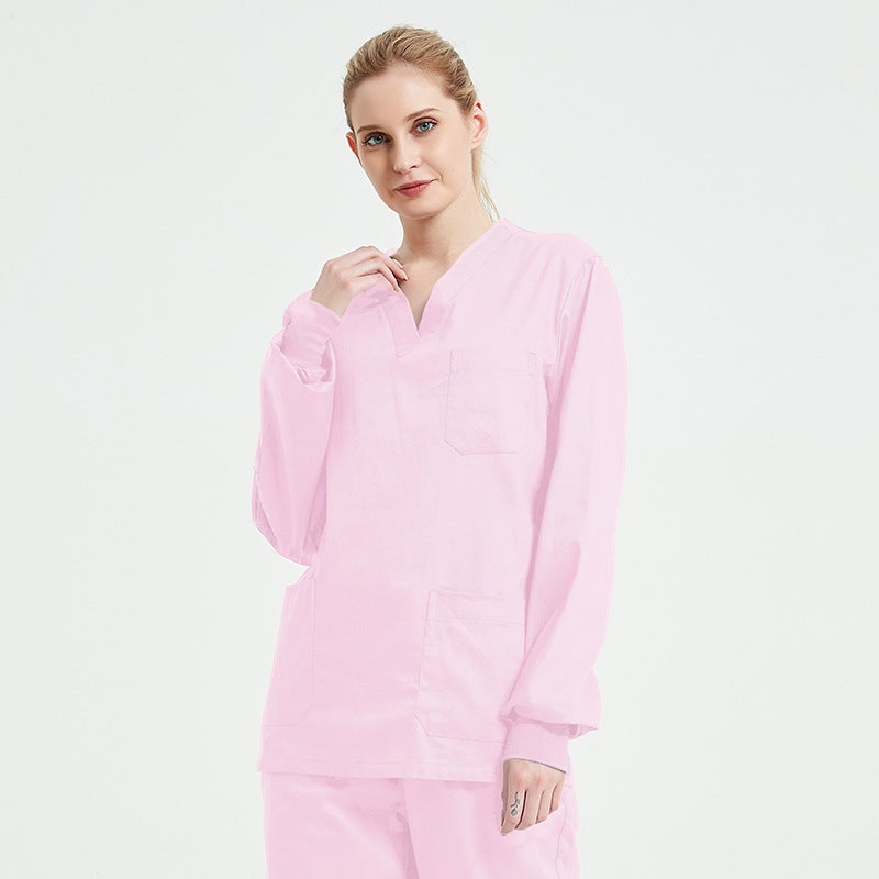 Long-Sleeved Men'S And Women'S Hand-Washing Clothing Nurse'S Clothing Short-Sleeved Operating Room Cotton Overalls Oral Medicine Elastic Hand-Washing Clothing - Image 1
