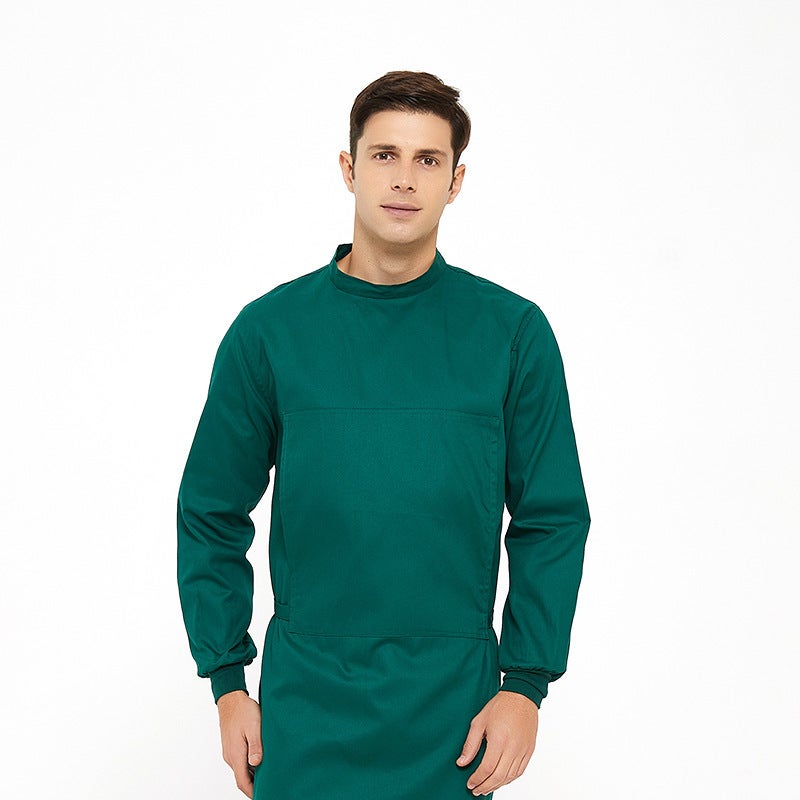 Long-Sleeved Men'S And Women'S Hand-Washing Clothing Nurse'S Clothing Short-Sleeved Operating Room Cotton Overalls Oral Medicine Elastic Hand-Washing Clothing - Image 2
