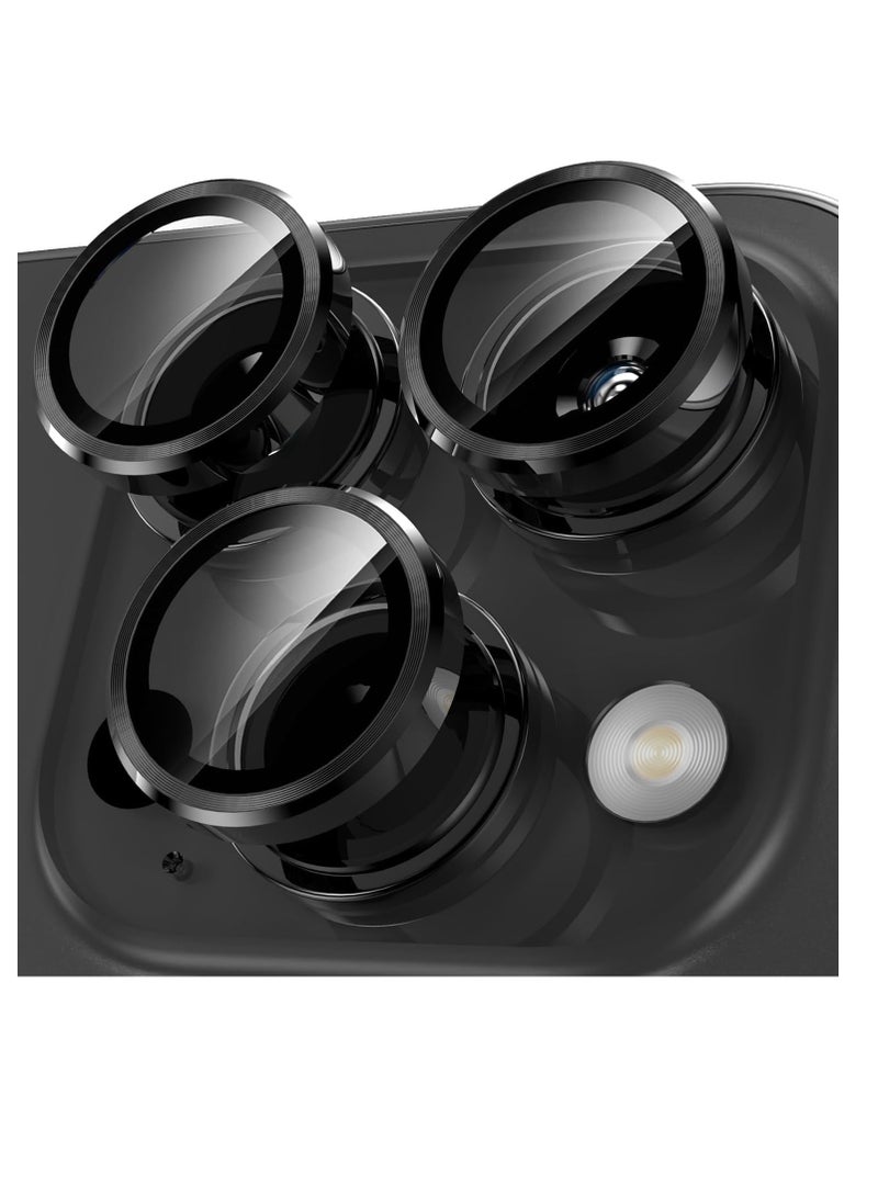 Tempered Glass Screen Camera Lens Protector Compatible with Apple iPhone 15 Pro Max/iPhone 15 Pro (Black)  - Image 1