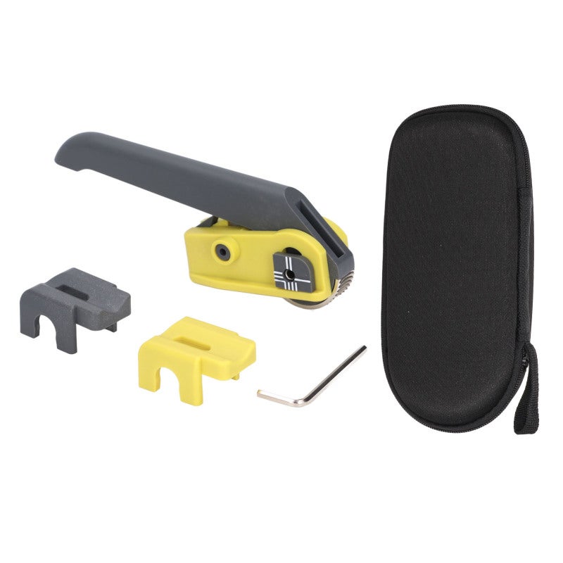 Fiber Optic Cable Cutter High Carbon Steel Roller Nylon Handle Double Blade - Replaceable Adapters for Cable Diameter up to 1in - Image 1