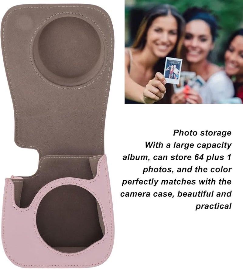 Light Pink Camera Case Set For Fujifilm Instax Mini 12 With Bag Strap Album Mirror - Image 4