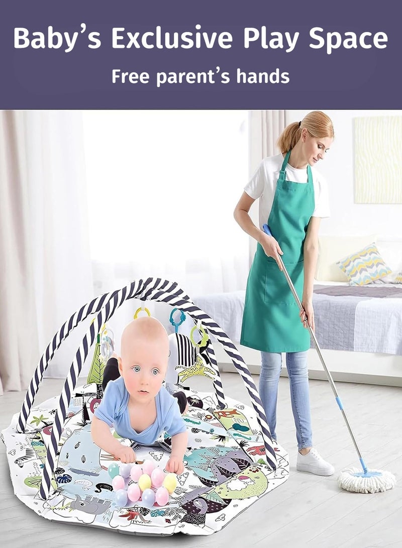 موفانت سجادة لعب للأطفال 5 في 1، سجادة نشاط للأطفال مع 6 ألعاب قابلة للربط، سجادة لعب للأطفال قابلة للغسل والتنفس لتنمية المهارات الحسية والحركية عند الأطفال حديثي الولادة - Image 4