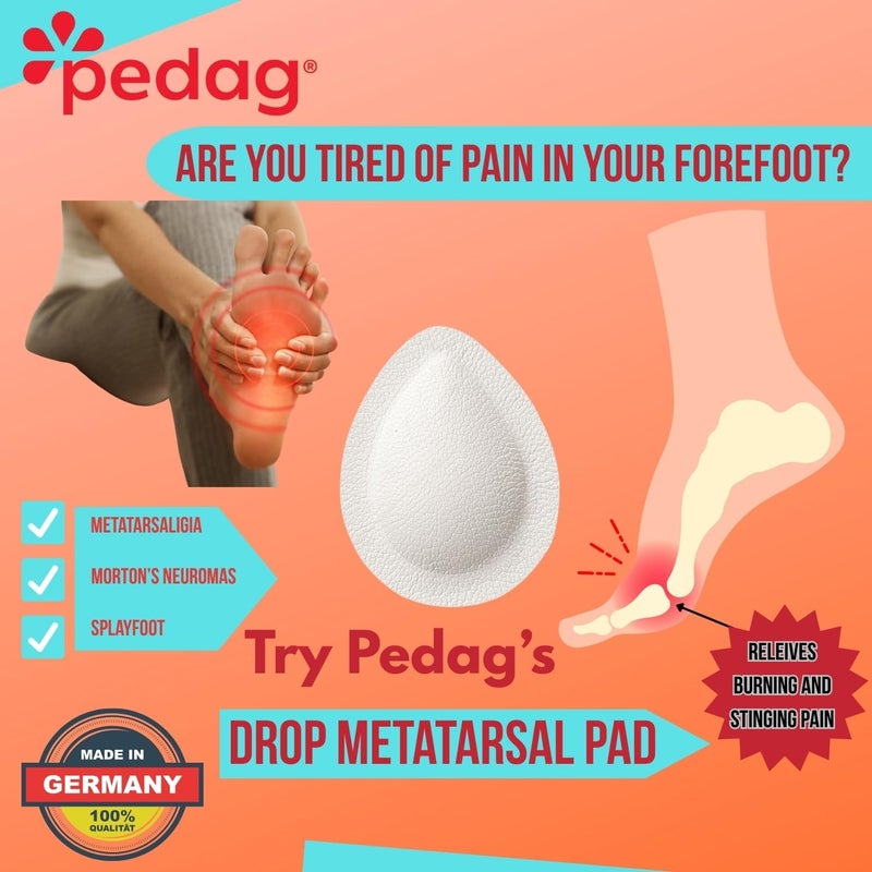 Pedag Drop Anatomically Correct Metatarsal Arch Pads - Small (EU 35-37/ US W5-W7) - Leather Foot Support for Pain Relief - Image 2