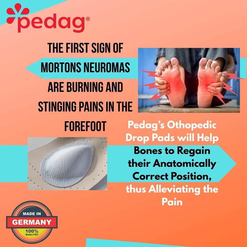 Pedag Drop Anatomically Correct Metatarsal Arch Pads - Small (EU 35-37/ US W5-W7) - Leather Foot Support for Pain Relief - Image 3