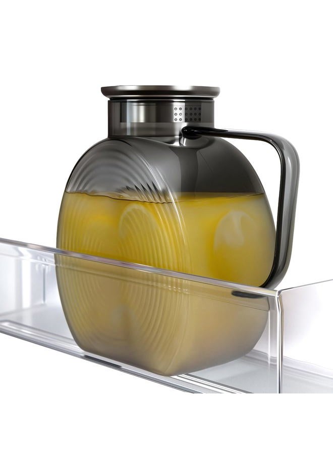 WARMSIMPLE Glass Pitcher With Lid, 2 Liter 68 oz Glass Water Pitchers With handle and lid, 0.528 Gallon Tea Pitcher For Fridge, Carafe Jug Jar For Hot/Cold Water Iced Tea Juice Coffee Milk Beverage (Grey) - Image 1