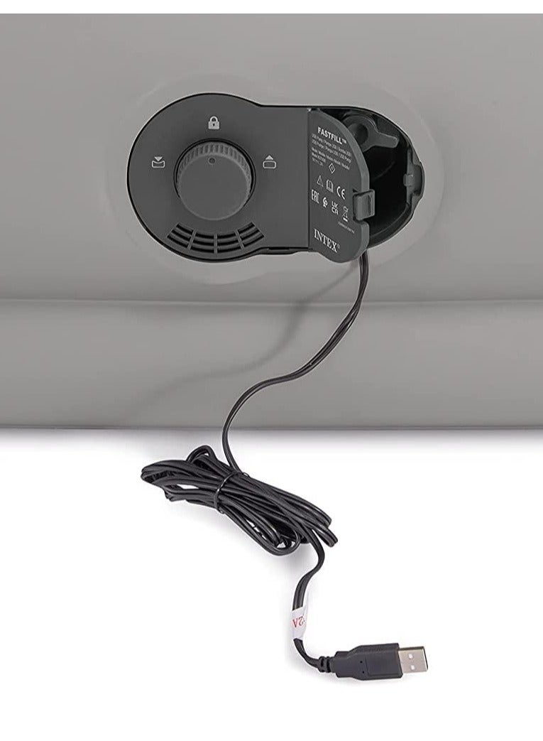 انتكس مرتبة هوائية قياسية: تقنية الألياف، مقاس مزدوج، مضخة كهربائية USB مدمجة، ارتفاع السرير 12 بوصة، سعة وزن 300 رطل - Image 2