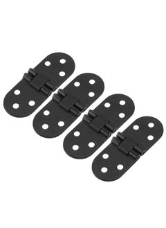 Thoraya 4 Set Round Edge Hinge 180 Degree Painted Black Zinc Alloy Cabinet Hardware for Door with Screw  - Image 3