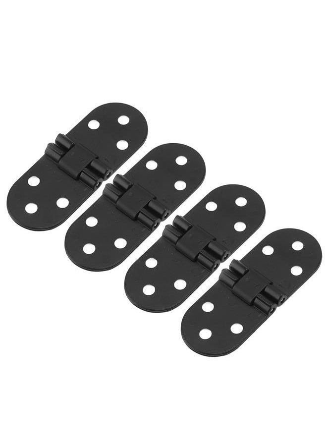 Thoraya - 4 Set Round Edge Hinge 180 Degree Painted Black Zinc Alloy Cabinet Hardware for Door with Screw - Image 1