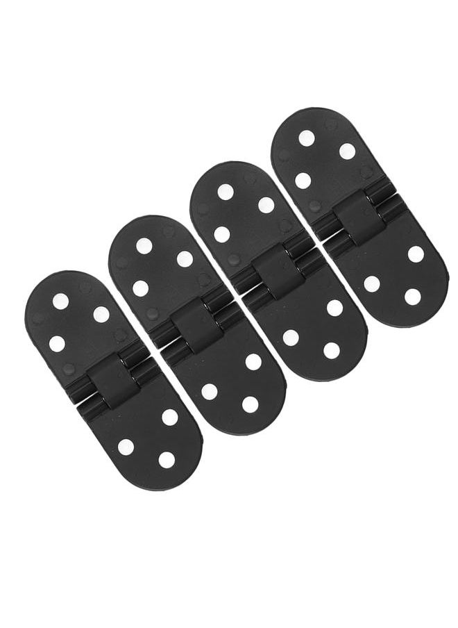 Thoraya - 4 Set Round Edge Hinge 180 Degree Painted Black Zinc Alloy Cabinet Hardware for Door with Screw - Image 1