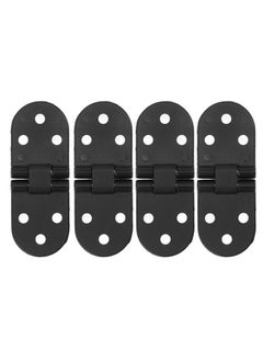 Thoraya 4 Set Round Edge Hinge 180 Degree Painted Black Zinc Alloy Cabinet Hardware for Door with Screw  - Image 5