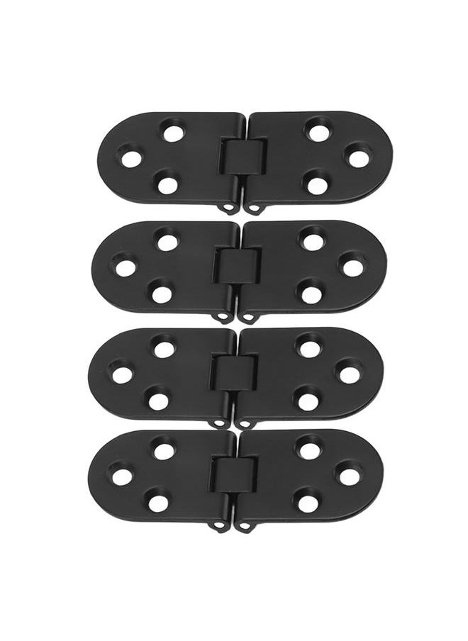 Thoraya - 4 Set Round Edge Hinge 180 Degree Painted Black Zinc Alloy Cabinet Hardware for Door with Screw - Image 1