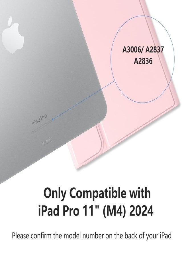 MMK for iPad Pro 11 inch Case with Keyboard 2024, for iPad 11 Pro Case with Keyboard Case (A3006 A2837 A2836) with Backlit BT Keyboard, for iPad Pro Keyboard Case 11 inch with Pencil Holder - Pink - Image 2