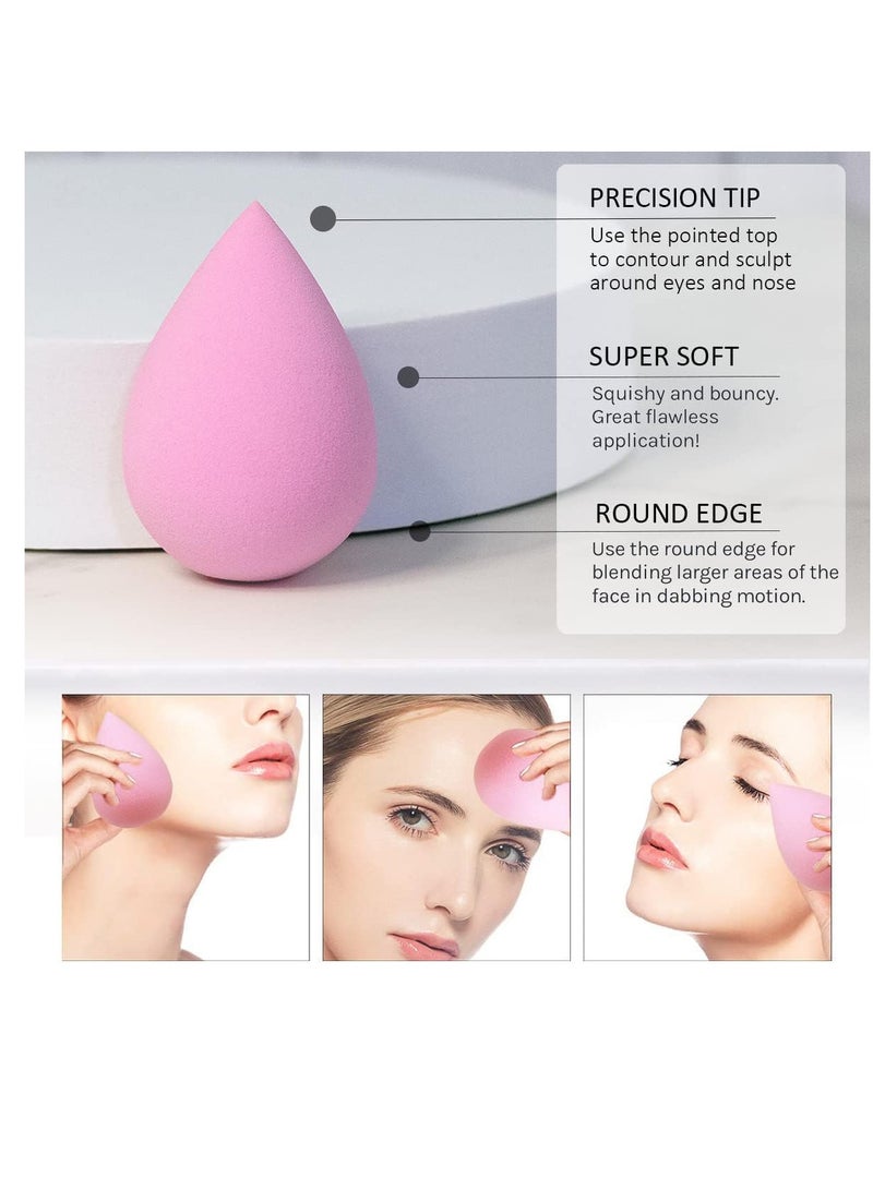 ECVV مجموعة إسفنجات مكياج ECVV، 6 قطع إسفنجات خلط الأساس، مثالية للسائل، الكريم، والبودرة، إسفنجات مكياج متعددة الألوان، مع زجاجة بلاستيكية شفافة - ألوان متنوعة - Image 5