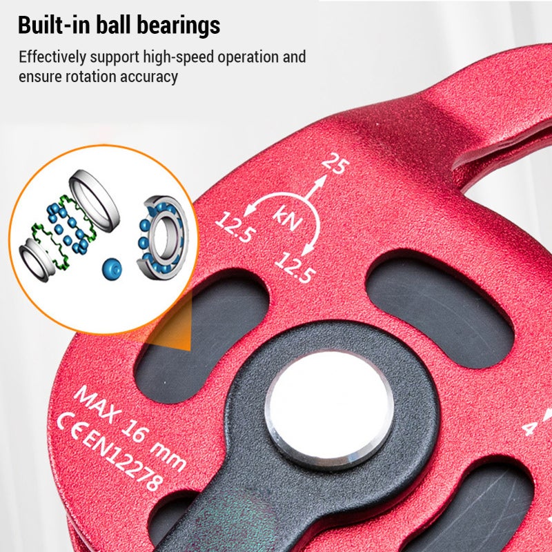 CAMNAL Heavy Lifter Pulley 4KN Aluminium Heavy Duty Single Swivels Rope Moving Pulley Single Swivels Wheel - Image 5