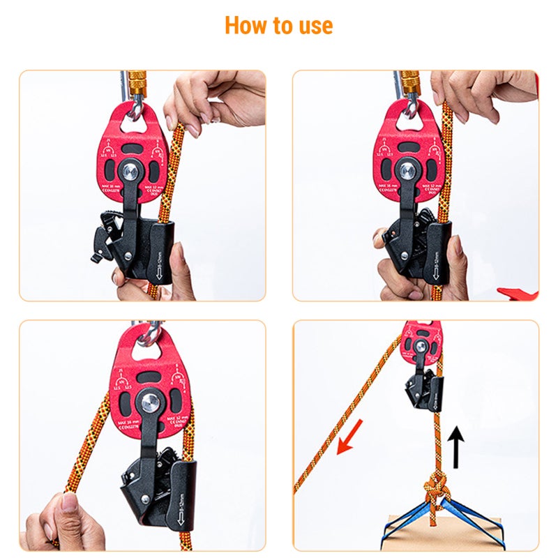 CAMNAL Heavy Lifter Pulley 4KN Aluminium Heavy Duty Single Swivels Rope Moving Pulley Single Swivels Wheel - Image 3
