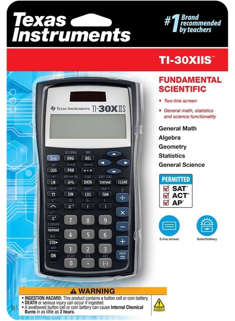 Texas Instruments TI-30XIIS Scientific Calculator, Black with Blue Accents - Image 4