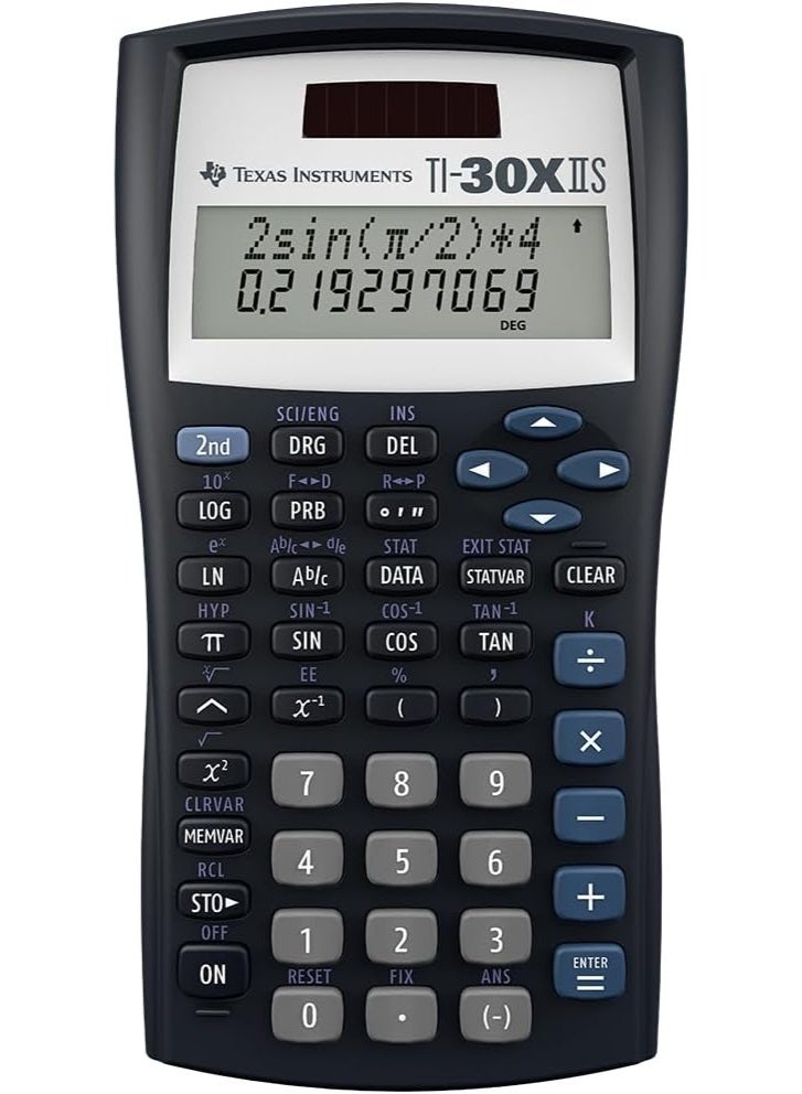 Texas Instruments TI-30XIIS Scientific Calculator, Black with Blue Accents - Image 1
